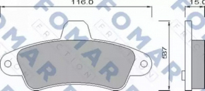 FOMAR FRICTION fo625081 -  Комплект тормозных колодок, дисковый тормоз